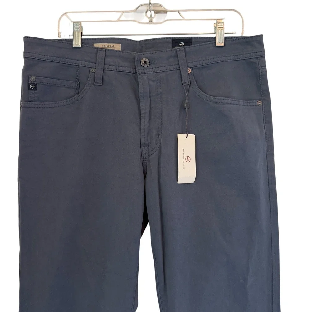 AG Adriano Goldschmied Protege Straight Leg Pants 34x34 Sueded NEW Grey Blue